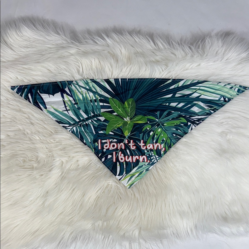 Tropical Leaf Print Dog Bandana